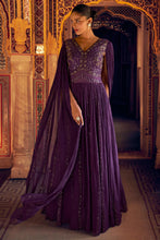 Purple Indo western stylish anarkali gown
