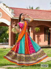 Multicoloured cotton readymade chaniya cholis