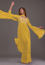 Georgette partywear readymade - gown with pants and dupatta (6 colours)
