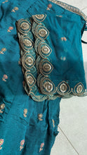 Teal chinon embroidered Lehenga