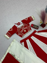 Red and white cotton gota Patti readymade Chaniya Choli