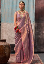 Light purple savoy two toned silk saree