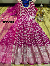 Niks collection - pink and gold banarasi silk anarkali