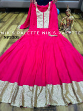 Niks collection - pink chinon silk anarkali (plus size option)
