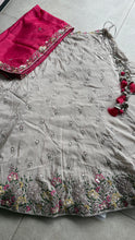 Stone and hot pink chiffon embroidered Lehenga