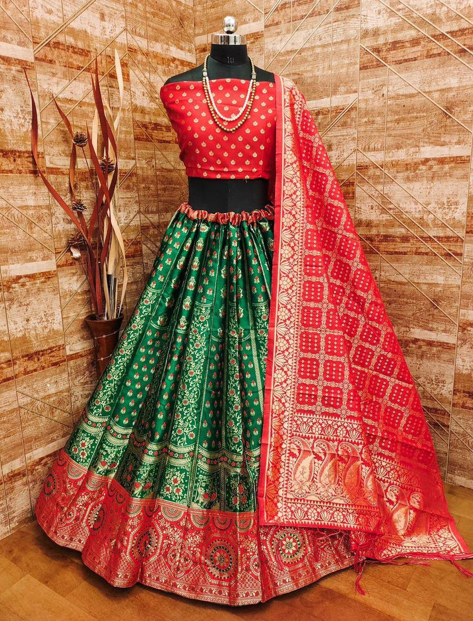 Brocade and Banarasi silk Lehenga