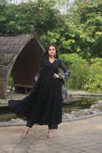 Alia cut readymade 4 layer salwaar kameez in rani/black and wine