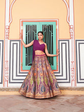 Indo western: Purple and sleek banarasi Lehenga (full readymade)