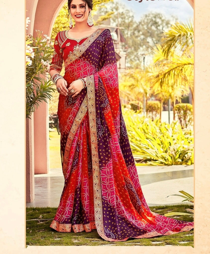 Bandhani nights saree collection