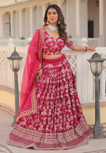 Pink viscose jacquard Lehenga
