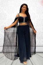 Indo western navy palazzo suit partywear (small size)