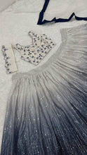 White and blue ombre Lehenga
