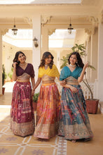 Indo western style Russian silk readymade Lehenga in blue