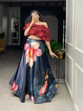 Indo western floral and off shoulder blouse Lehenga