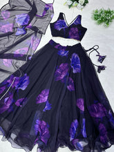 Midnight purple floral readymade Lehenga