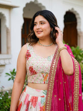 Floral white lehenga (plus size available 5XL)