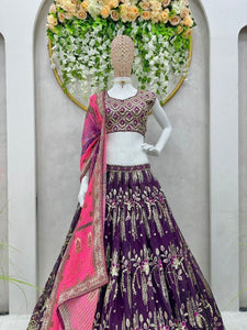 Regal purple embroidered Lehenga