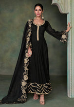 Janisha readymade - black and gold anarkali