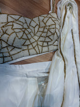 Elegant Ivory Drape Saree with Embellished Blouse & Cape