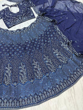 Navy blue glittery Lehenga