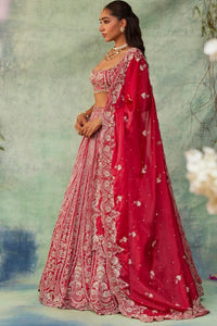 Red and gold boomer silk Lehenga