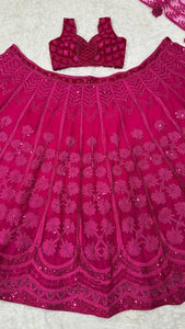 Dark pink Kasturi silk Lehenga