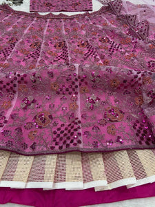 Berry and magenta partywear Lehenga