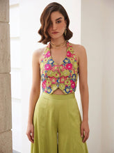 Pistachio green waistcoat and palazzo ser