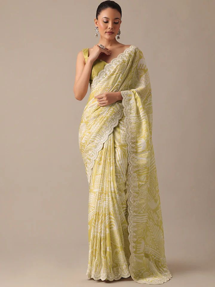 Pastel digital print saree