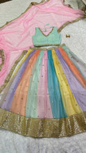 Colourful pastel panelled Lehenga