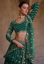 Janisha readymade - green chinon silk Lehenga