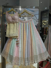 Pastel rainbow panelled Lehenga
