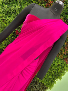 Alia Bhatt inspired hot pink saree with velvet blouse