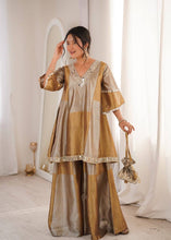 Stylish two tone gold and beige palazzo suit (free batwa)