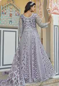 Lavender mirror work anarkali - size 44 & 46