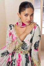 Ivory and floral anarkali