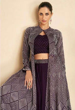 Janisha readymade - purple silk jacket style Lehenga