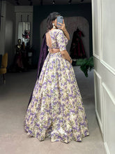Bloom in silk - purple floral Lehenga