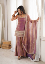 Fendy silk strappy dusty pink palazzo set
