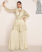 Janisha - ivory sharara and peplum top