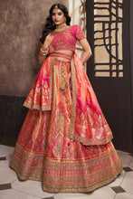 Royal collection- peach and pink banarasi silk Lehenga