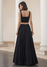 Soft silk Indo western black Lehenga with pocket