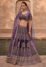 Janisha readymade - crystal silk purple viscose Lehenga