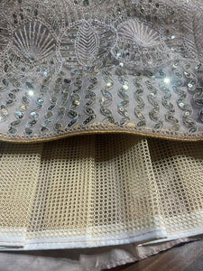 Lavender diamond net embellished Lehenga