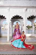 Jacquard silk Lehenga in pink (skirt stitched)