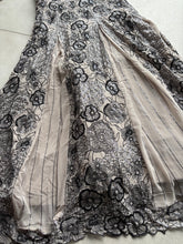 Stylish beige and black anarkali gown