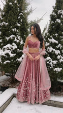 Blush pink sequinned lehenga