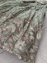 Sage green georgette thread and sequins Lehenga