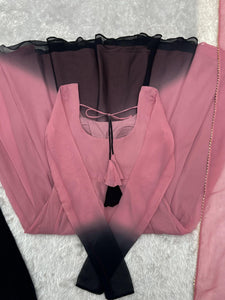 Onion pink shaded anarkali set readymade