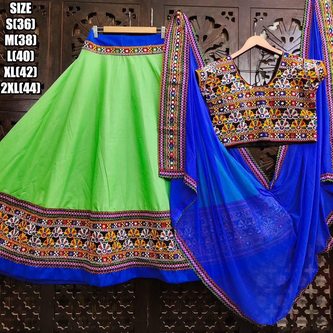 Green raas leela chaniya choli - readymade